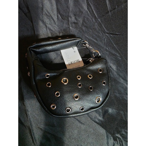 Free People Handbags - Free‎ People Grommet Eyelet Mini Bag Black Faux Leather NWT